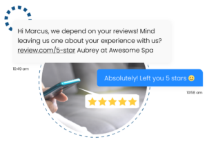 Review request text message for small and medium businesses