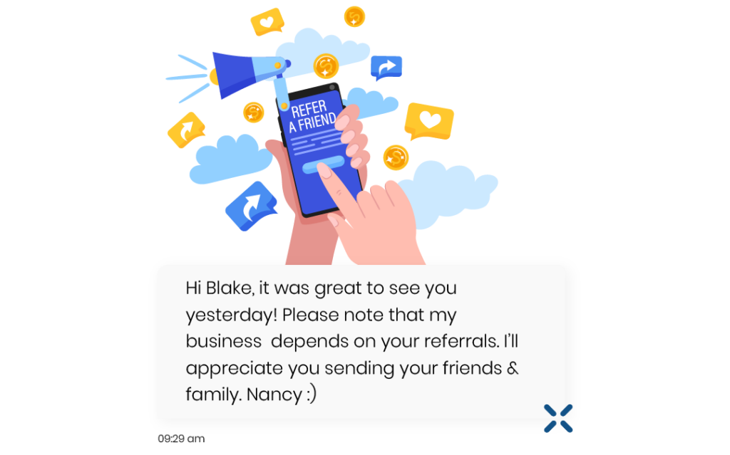 Referral Text Message Example