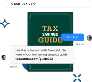 Automated sms campaign example sending tax savings guide in response to text-in keyword
