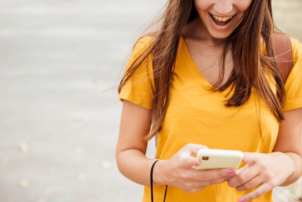 Woman looking at her phone