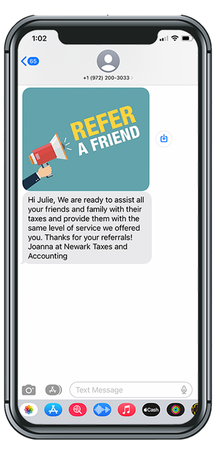 refer a friend text message example