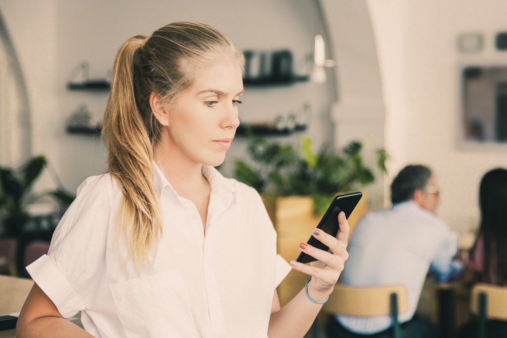 woman texting