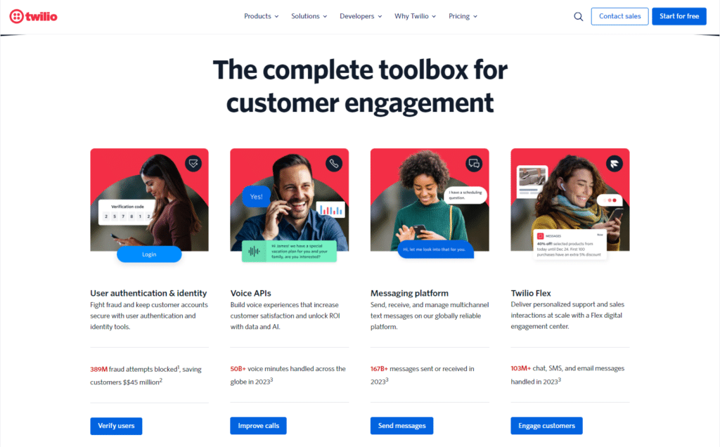 Twilio homepage