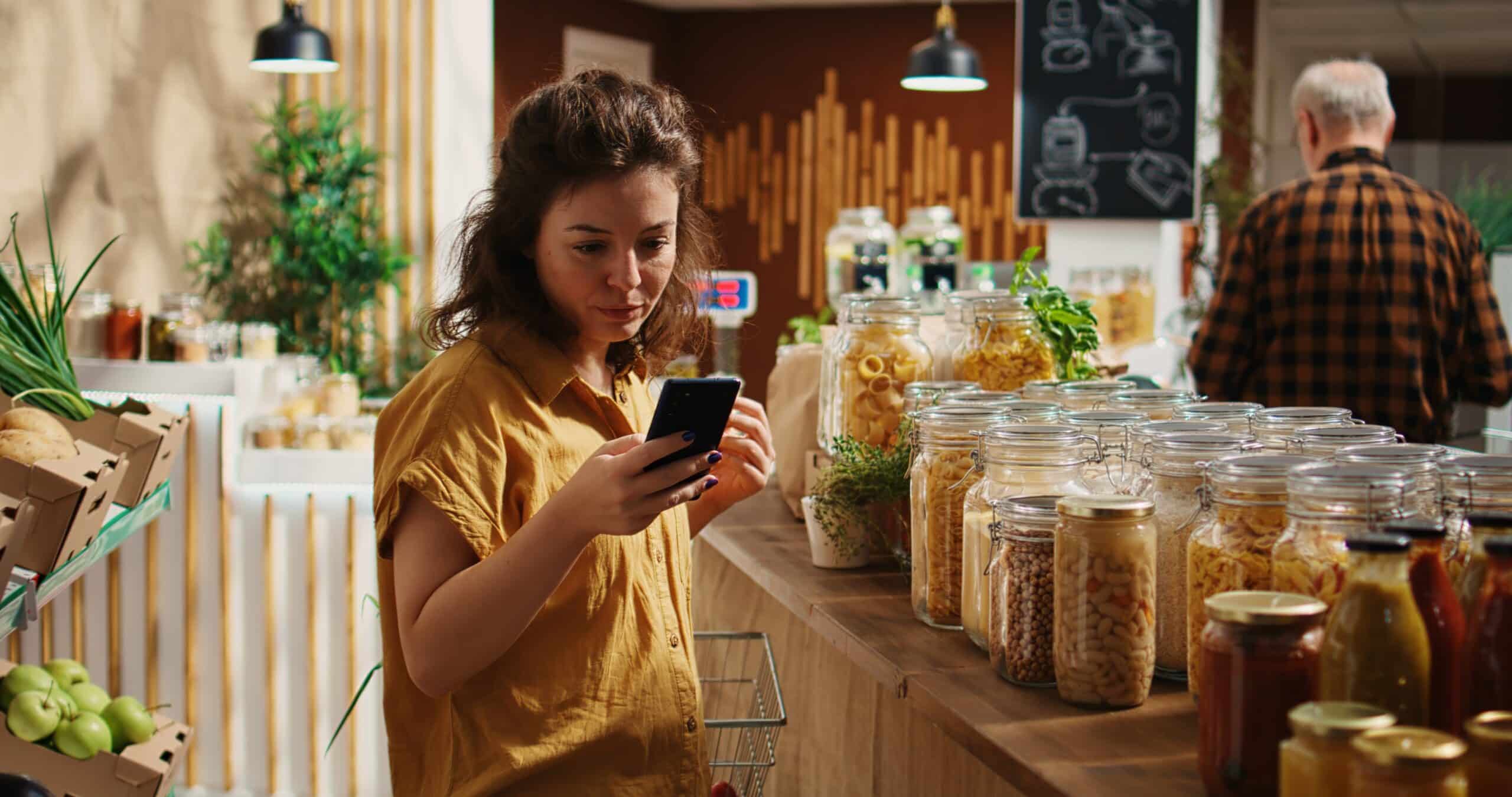 Woman checking on her phone