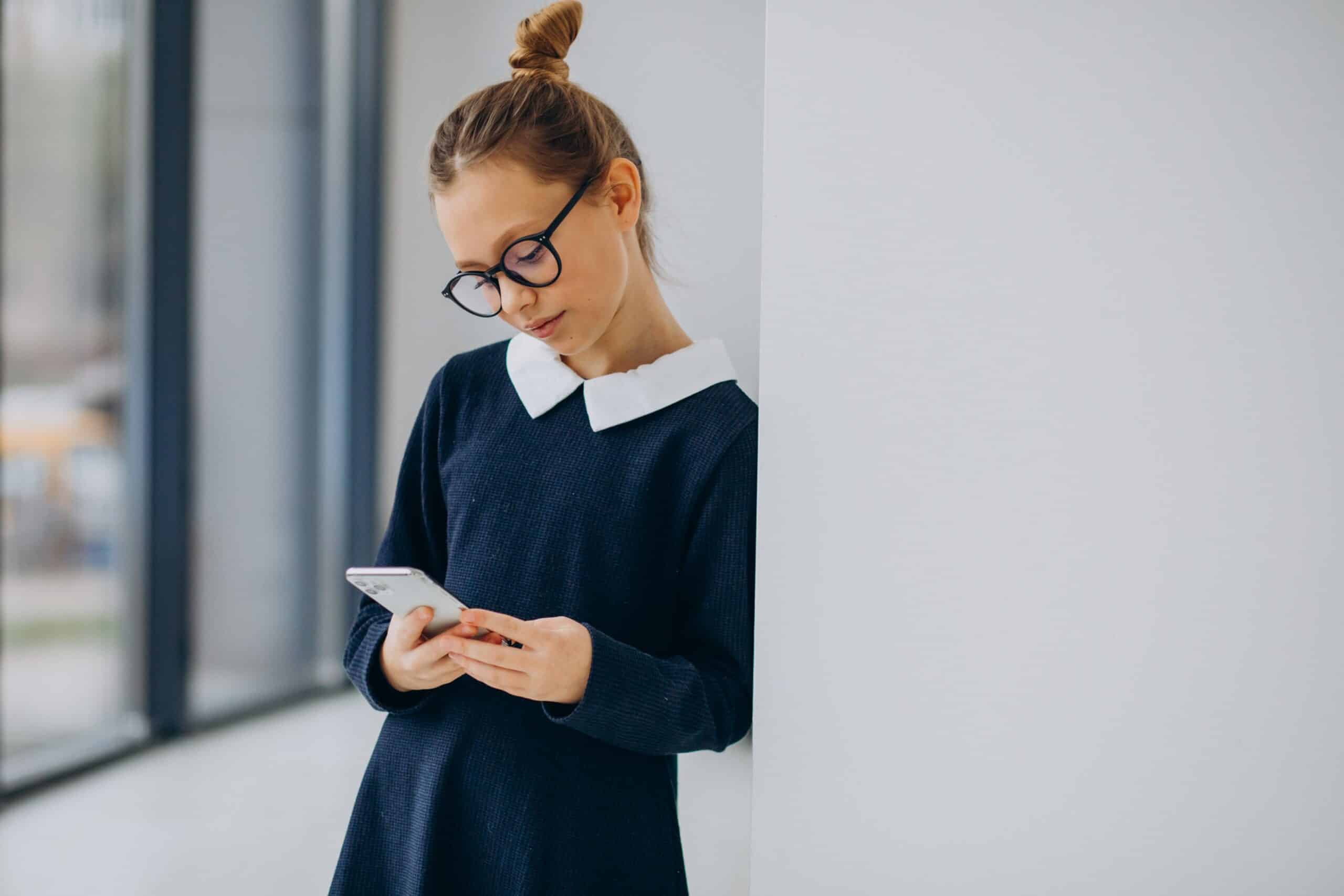 Girl checking on her phone