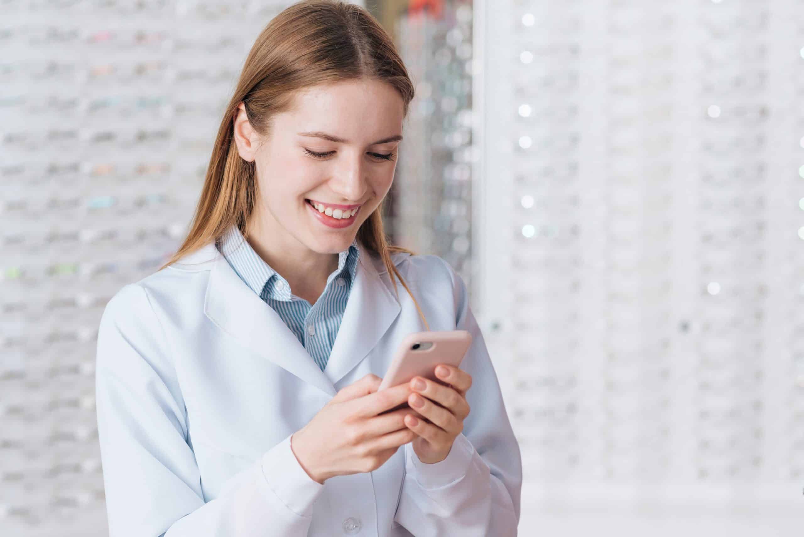 Woman using a phone