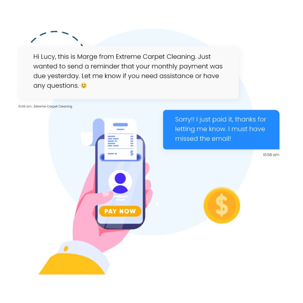 SMS monthly payment reminder