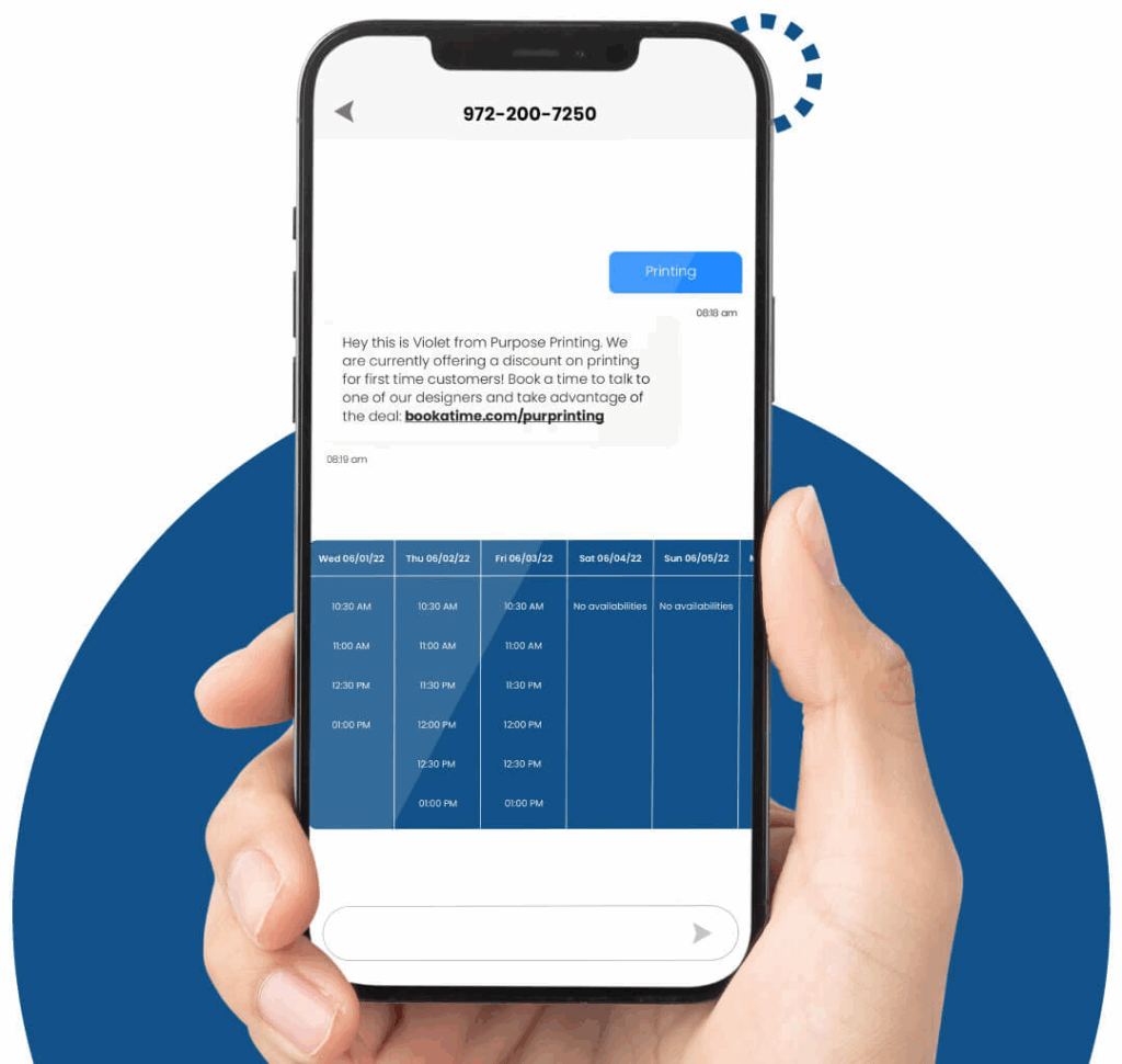 SMS appointment scheduling