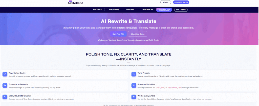 Textellent AI Rewriter & Translator