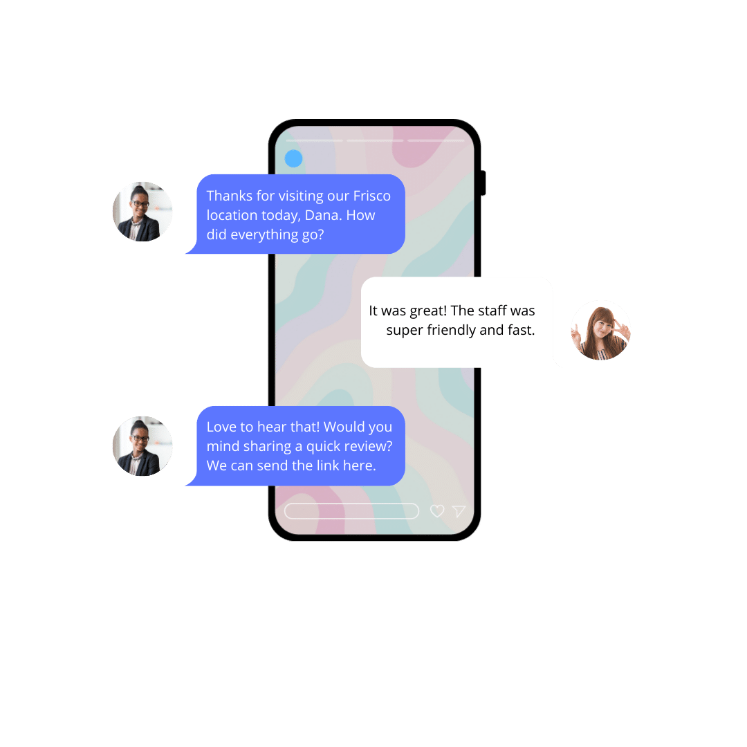 Franchise texting conversation example