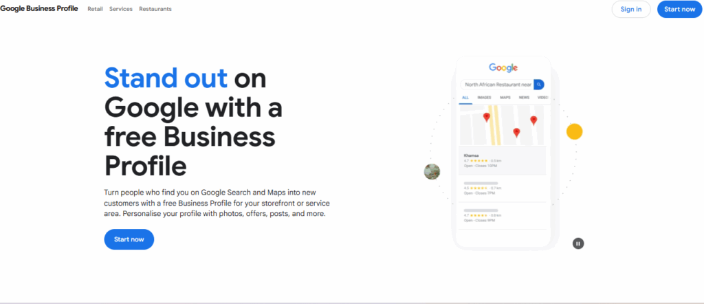 Google Business page