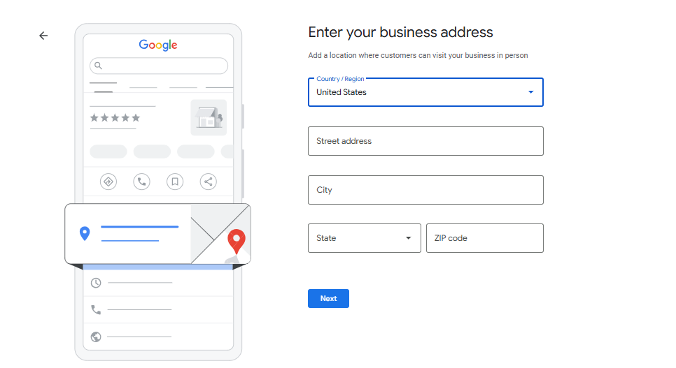 Adding location info on Google Business profile