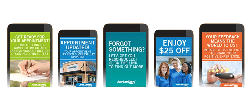 Any Lab Test Now — Appointment reminders, confirmations, coupons and review requests via text